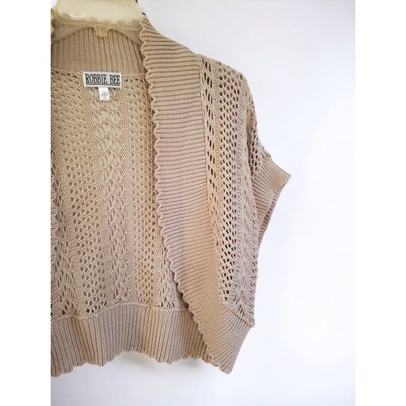 Beige Open-Knit Women Sweater - Picture 5 of 7